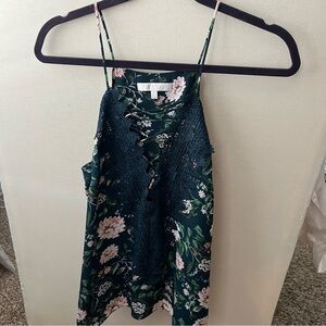 WAYF Lace Hem Floral Tank